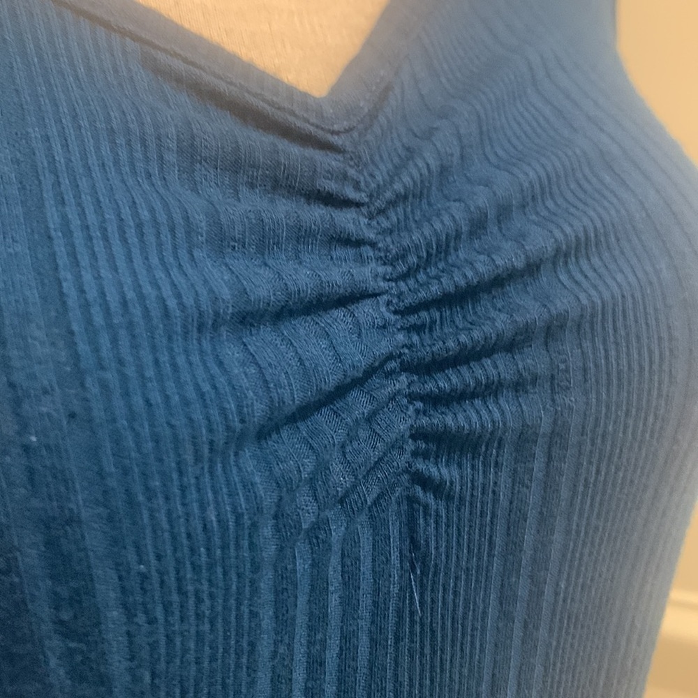 Teal tie front v-neck bodysuit - Picture 3 of 3